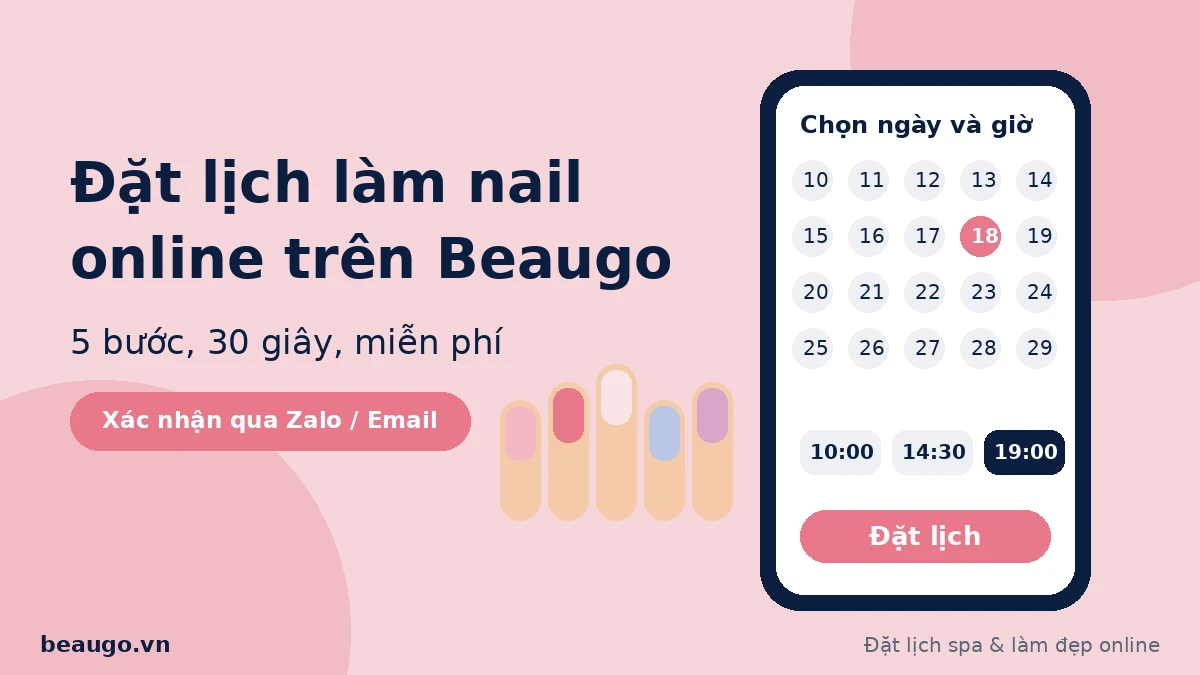 Khách hàng đặt lịch làm nail online trên  Beaugo